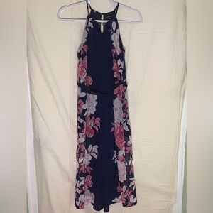 Floral Navy and Pink Jumpsuit